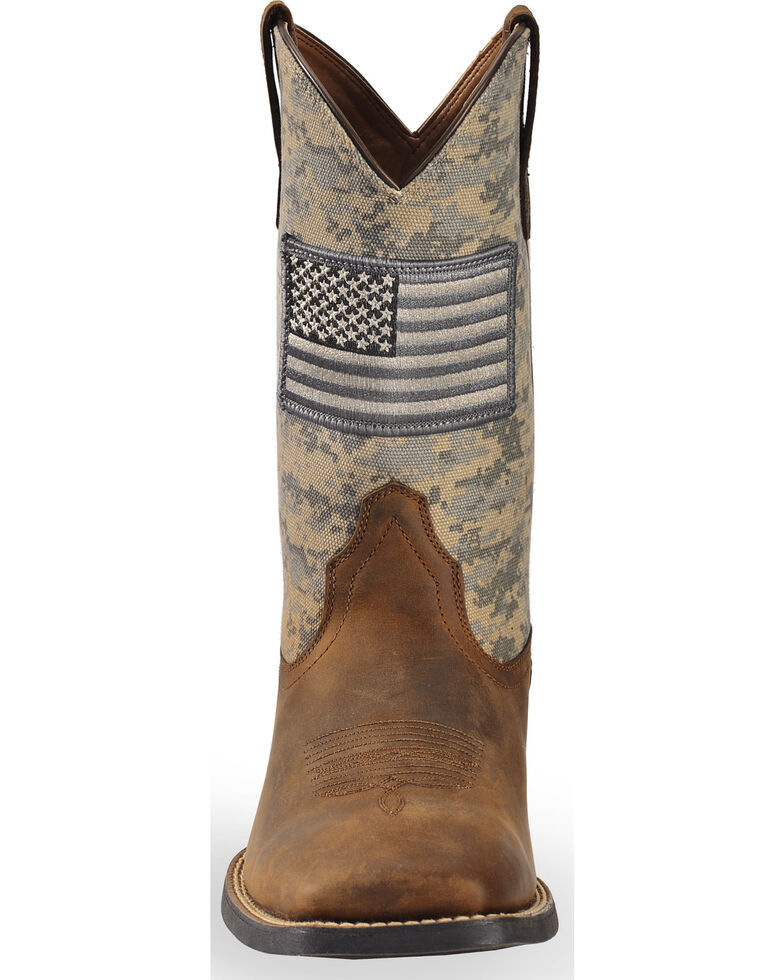 Ariat Men's Distressed Brown Sage Camo Sport Patriot Western Boots - Wide Square Toe , Brown, hi-res