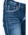 Cowgirl Tuff Girls' Edgy Bootcut Jeans, Blue, hi-res