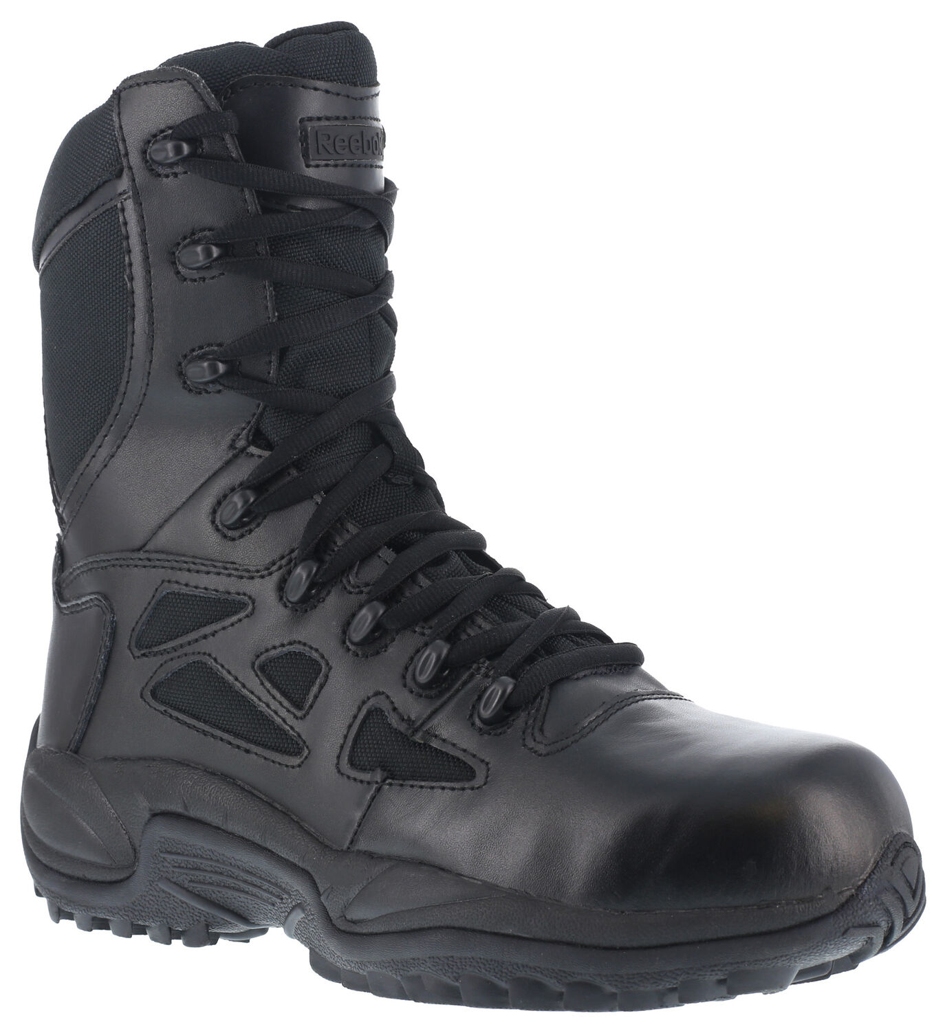 Image #1 - Reebok Women's 8" Side-Zip Rapid Response Tactical Boots - Soft Toe, Black, hi-res