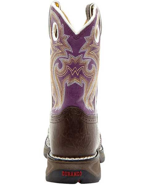 Image #7 - Durango Little Girls' Western Boots - Square Toe, Dark Brown, hi-res