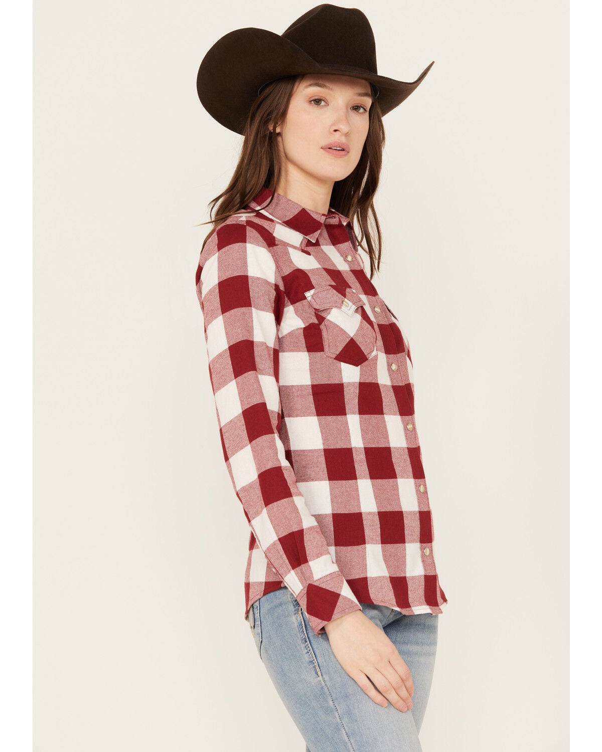 Image #2 - Wrangler Retro Women's Boot Barn Exclusive Long Sleeve Snap Western Flannel Shirt, , hi-res