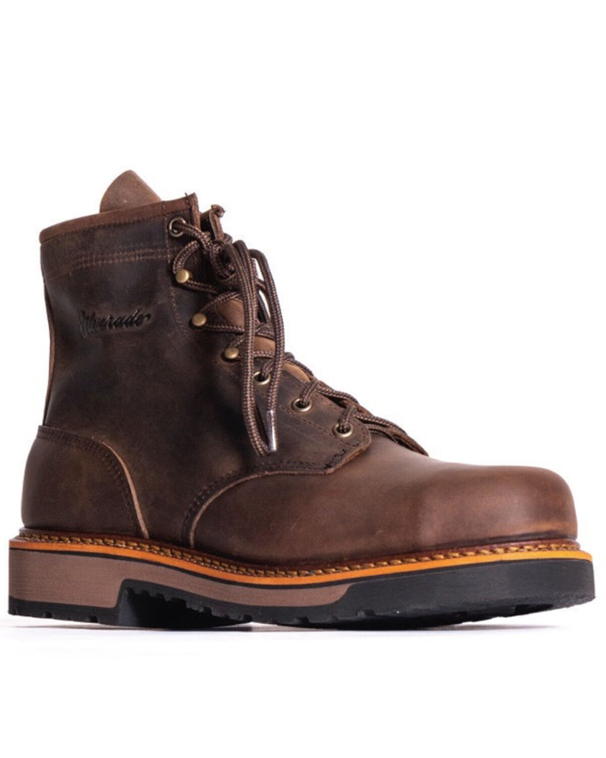 Image #1 - Silverado Men's 6" Lace-Up Work Boots - Steel Toe, Brown, hi-res