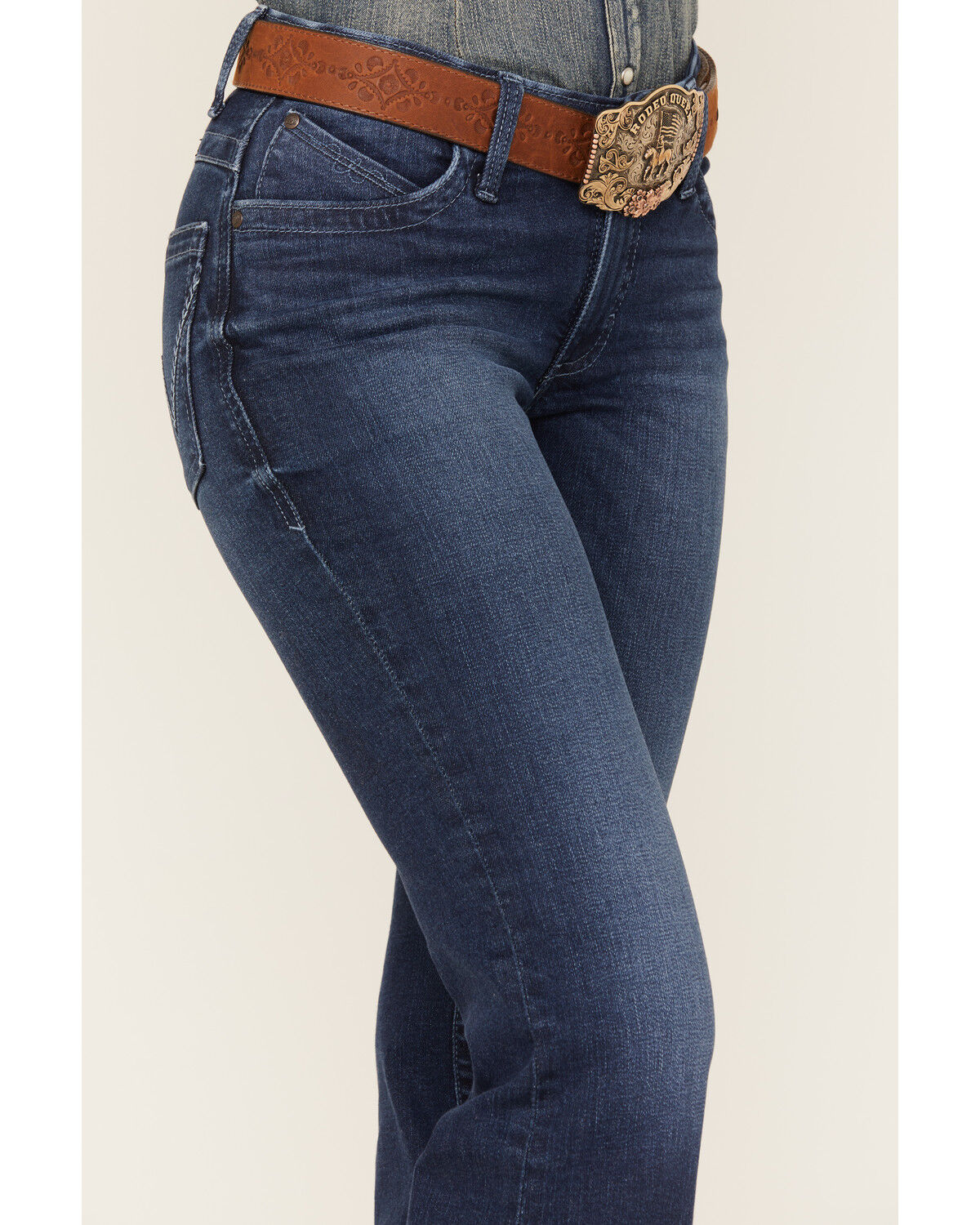Image #4 - Wrangler Women's Dark Wash Mid Rise Willow Claire Ultimate Riding Trouser Jeans, Blue, hi-res