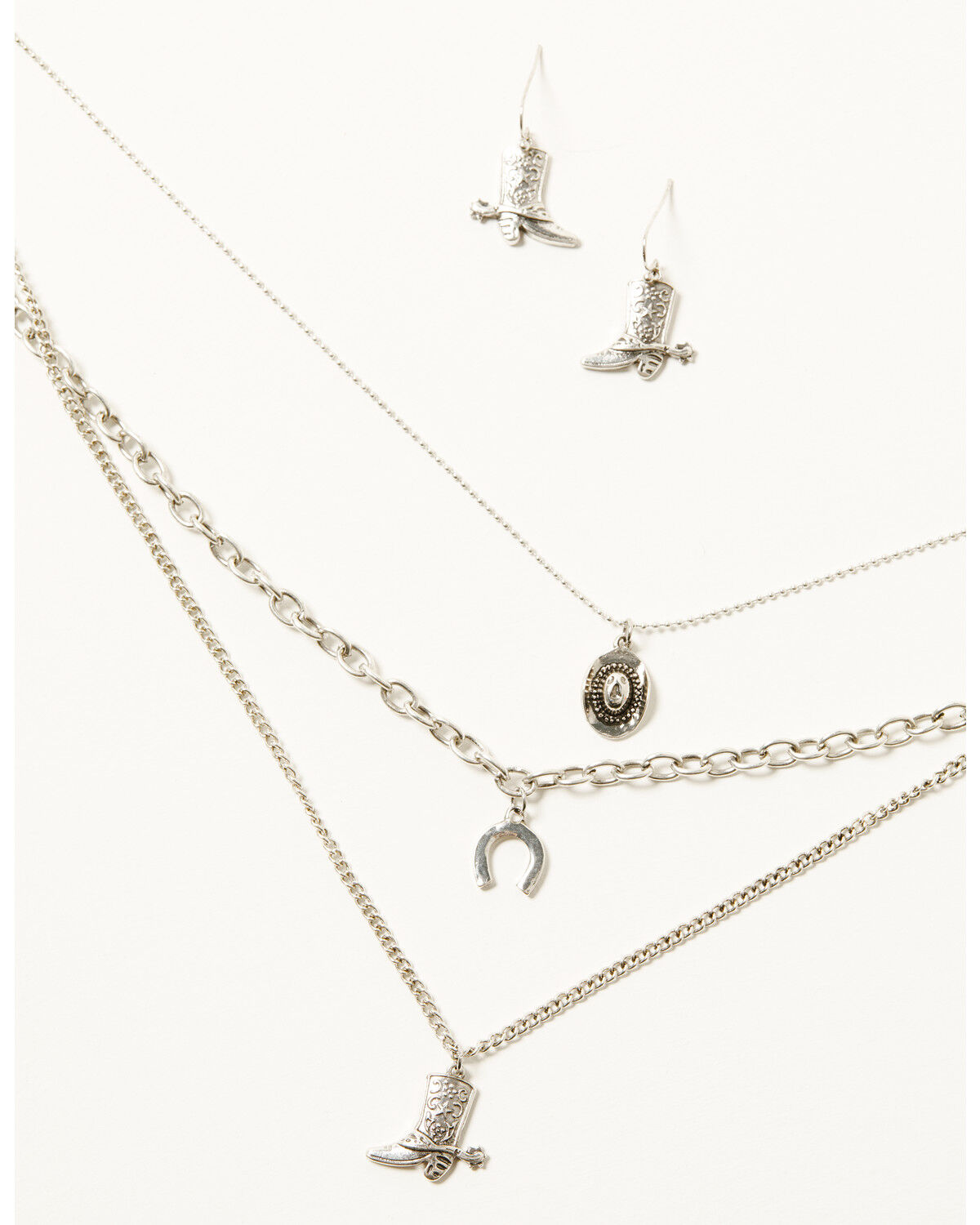 Image #3 - Shyanne Women's 3 Layered Jewelry Set - 2 Piece, Silver, hi-res