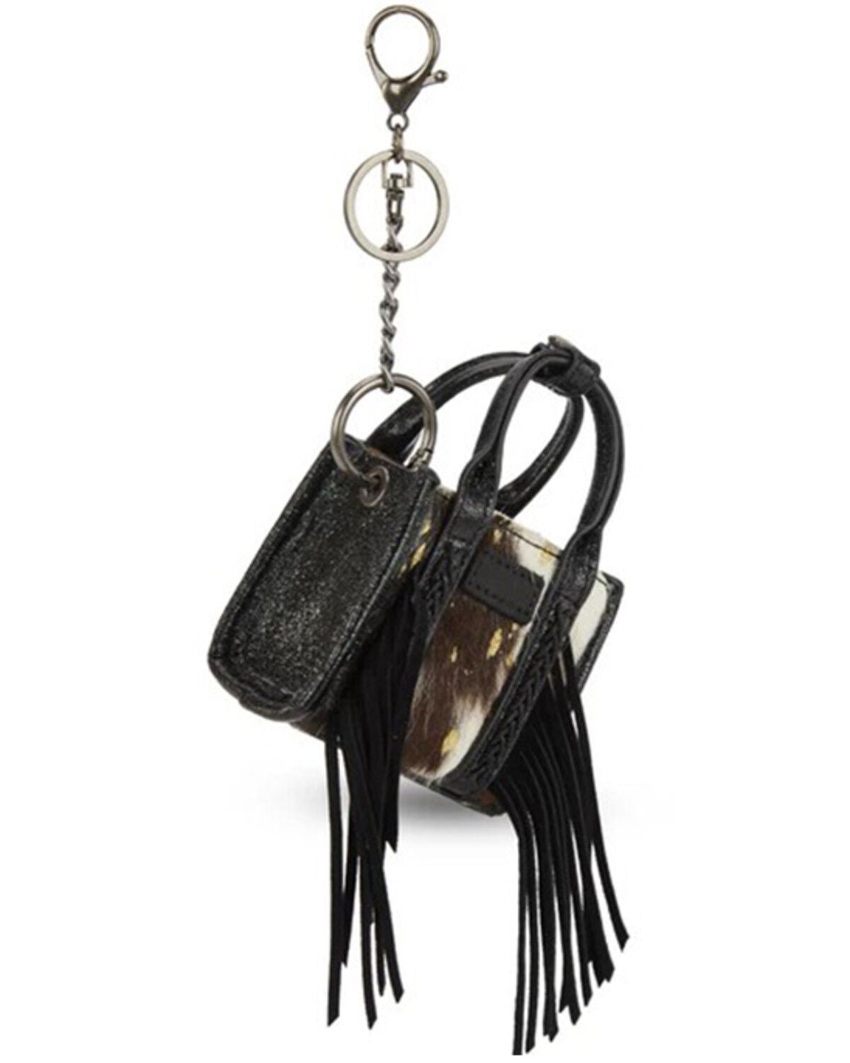 Image #1 - Wrangler Cowhide Mini Handbag Charm, Black, hi-res