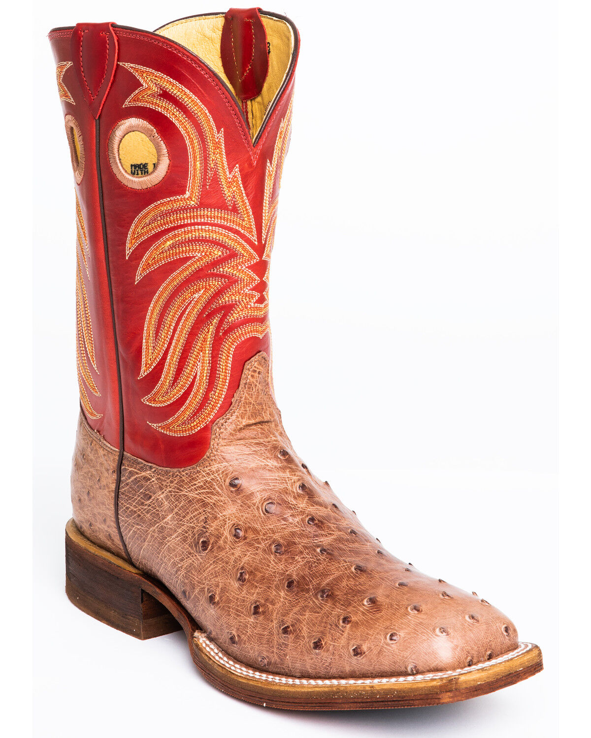 justin cognac ostrich boots