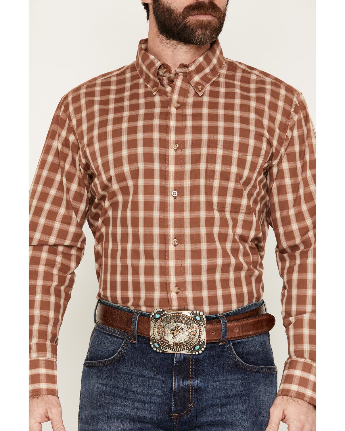 Image #6 - Wrangler Riata Men's Assorted Plaid Print Long Sleeve Button-Down Western Shirt, Multi, hi-res