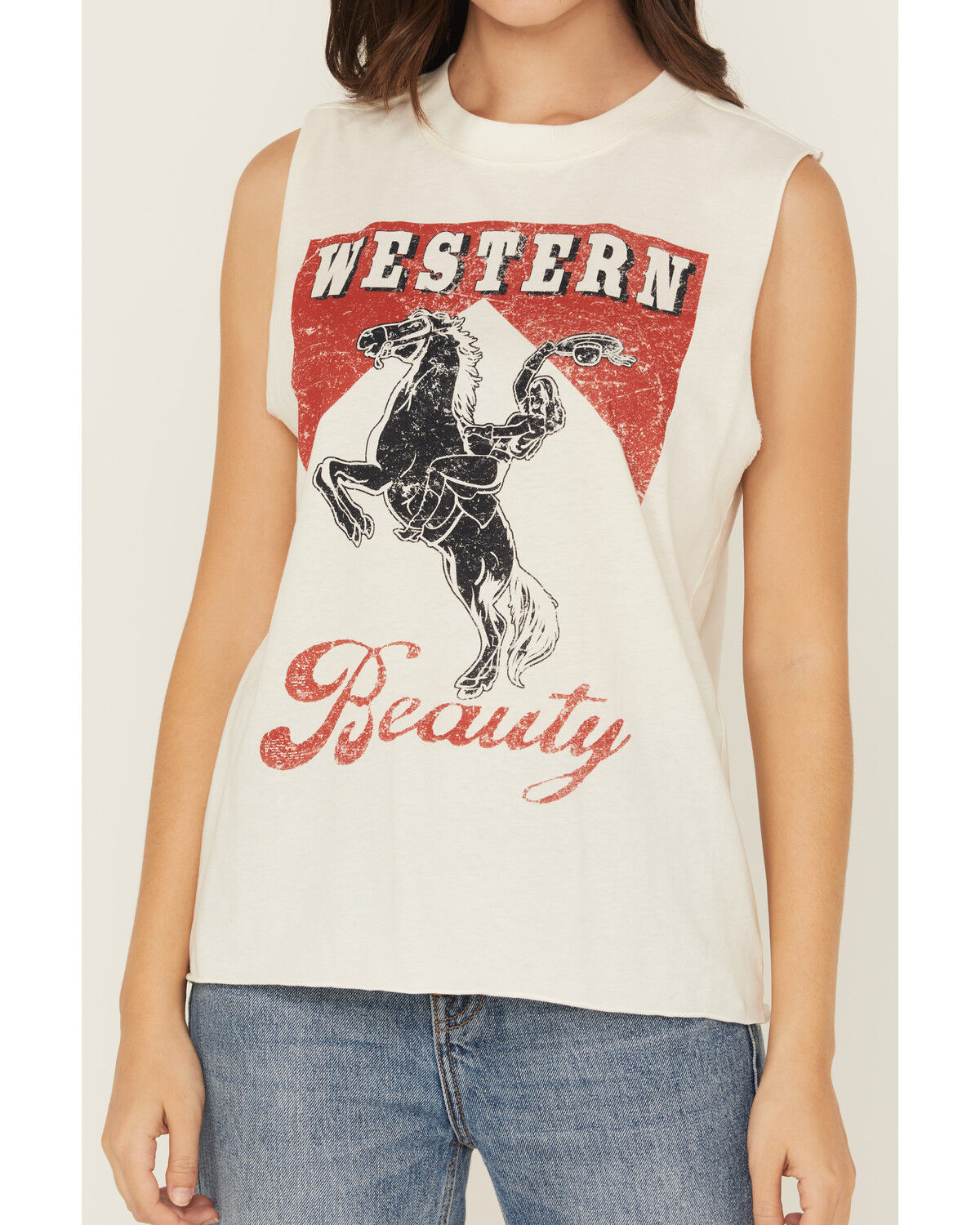 Image #3 - Shyanne Women's Western Beauty Graphic Tank, Ivory, hi-res
