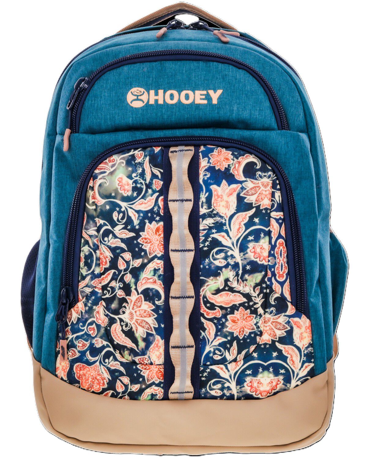 Image #1 - Hooey Ox Floral Print Backpack, Teal, hi-res