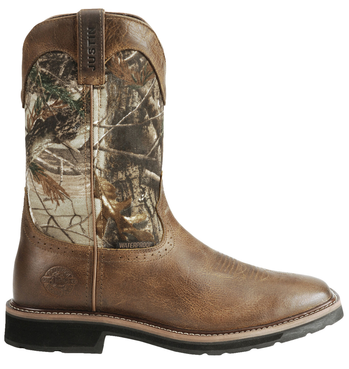Image #2 - Justin Men's Stampede Trekker Camo Waterproof Boots - Soft Toe, , hi-res