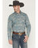 Image #1 - Gibson Trading Co Men's Throwback Paisley Print Long Sleeve Western Shirt - Big, Multi, hi-res