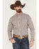 Image #1 - Cody James Men's Hayfield Plaid Print Long Sleeve Button Down Stretch Western Shirt - Tall, Oatmeal, hi-res