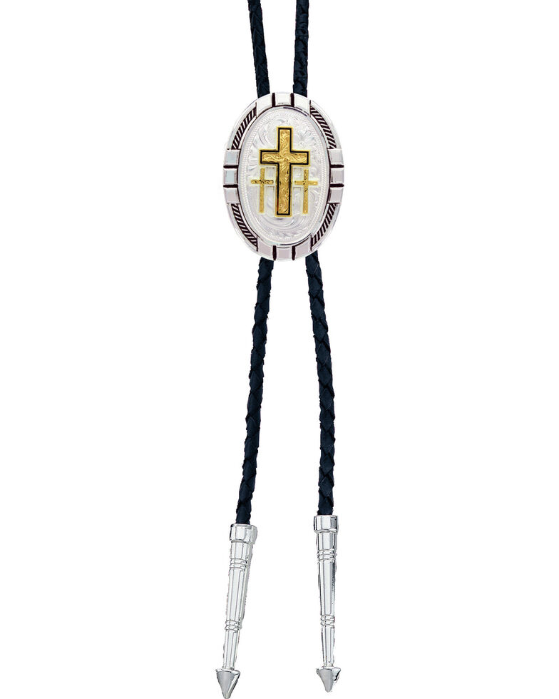 Montana Silversmiths New Traditions Four Directions Cross Bolo Tie, Multi, hi-res
