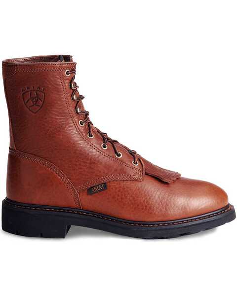 Image #3 - Ariat Men's Cascade 8" Lace-Up Work Boots - Soft Toe, Bronze, hi-res