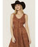 Image #2 - Scully Women's Lace-Up Jacquard Midi Dress, Copper, hi-res