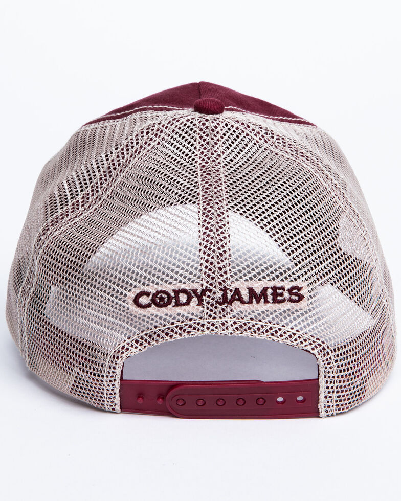 Cody James Men's Burgundy America Free Patch Mesh Ball Cap , Burgundy, hi-res