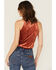 Image #4 - Beyond The Radar Women's Velvet High Neck Tank Top, Rust Copper, hi-res