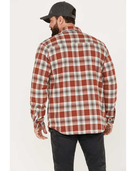 Image #4 - Dakota Grizzly Men's Ivan Flannel Sherpa Lined Snap Shirt Jacket, Red, hi-res