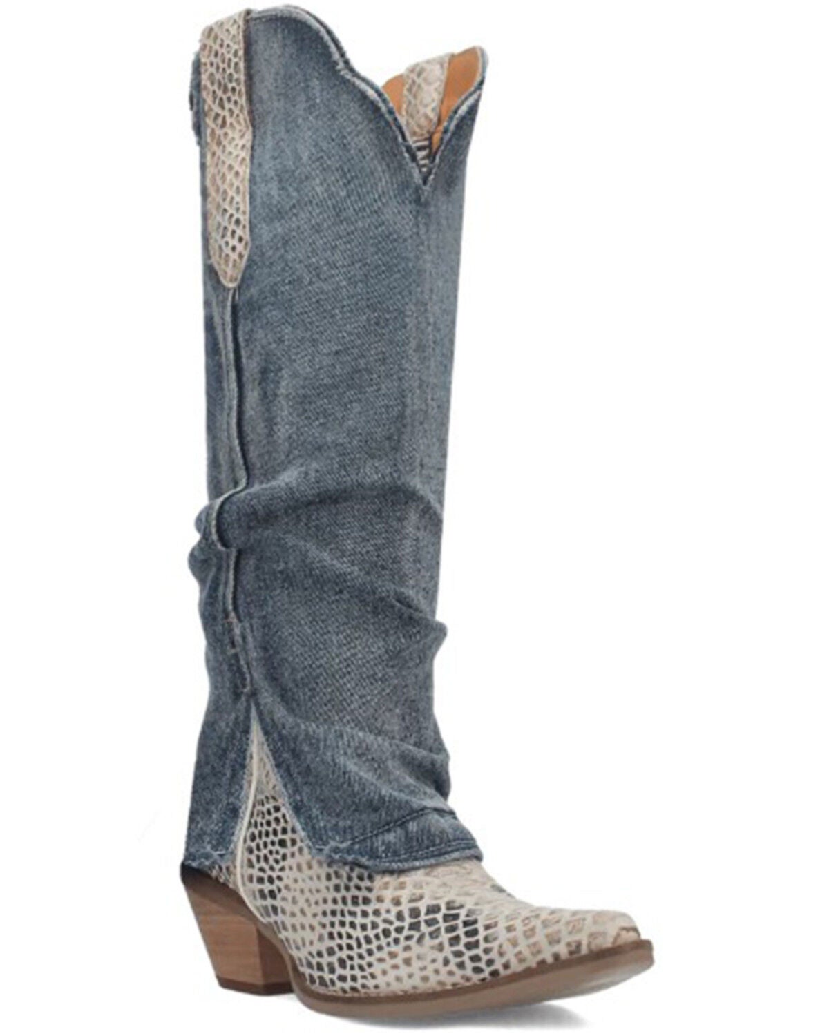 Dingo Women's Shabby Leather Western Boots - Snip Toe, Blue, hi-res
