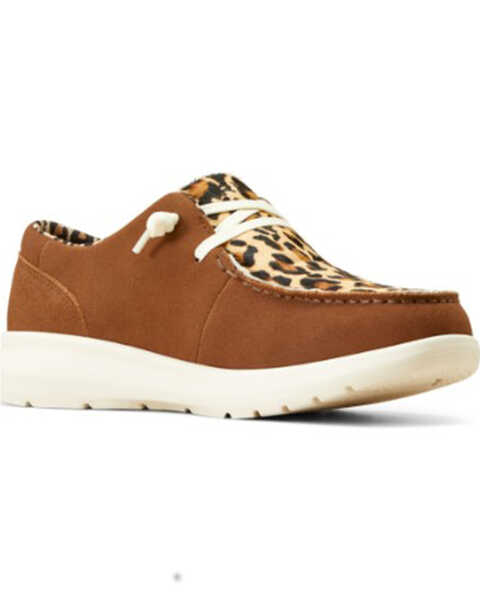Ariat Women's Hilo Leopard Print Casual Shoes - Moc Toe , Brown, hi-res