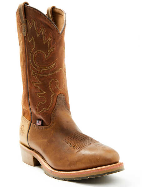 Image #1 - Double H Men's 12" Domestic I.C.E.™ Roper Western Boots - Medium Toe , Brown, hi-res