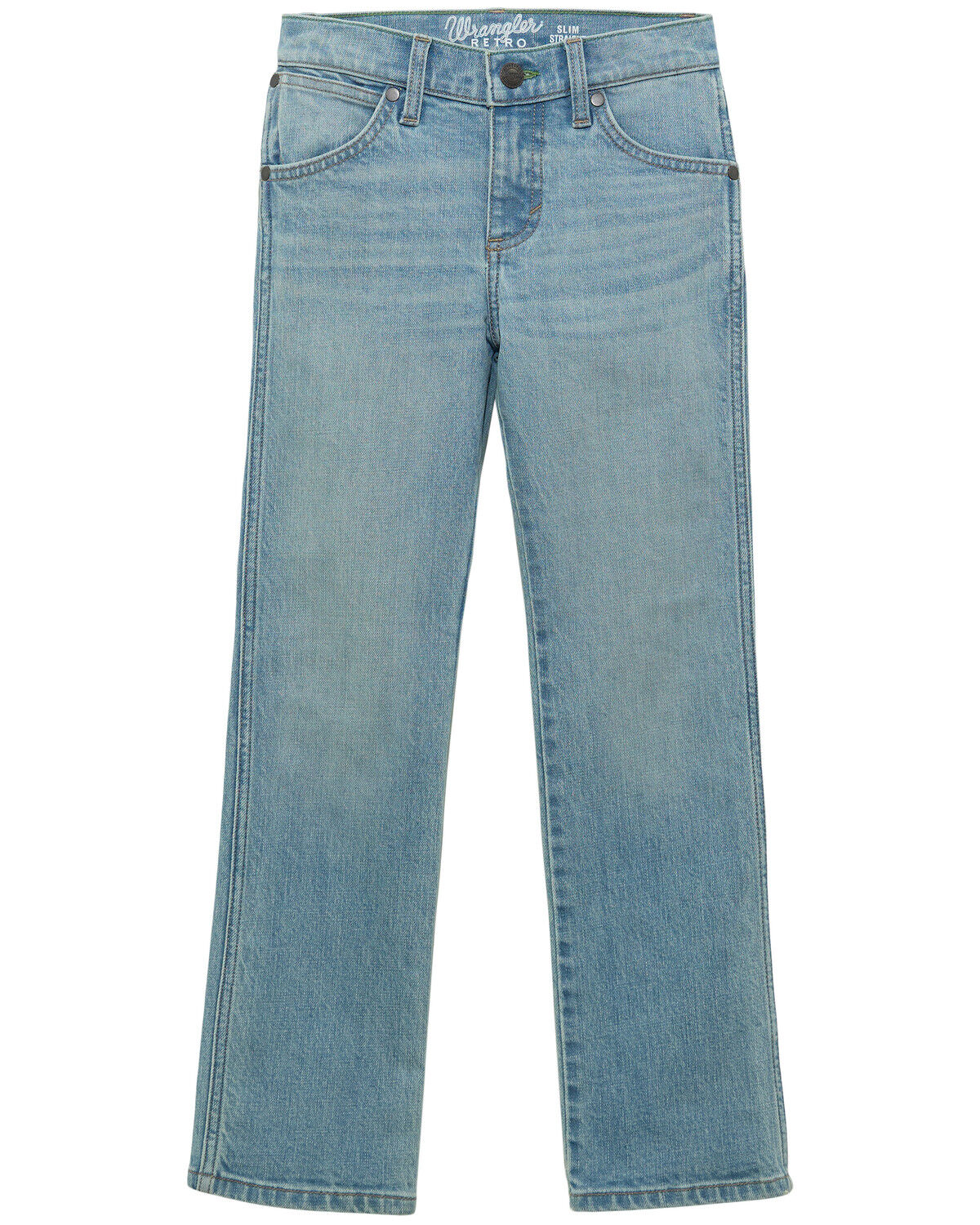 Image #2 - Wrangler Retro Boys' Mendenhall Light Wash Slim Straight Stretch Denim Jeans, Blue, hi-res