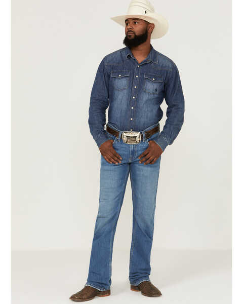Image #1 - Cody James Men's Buffalo Stackable Medium Wash Stretch Straight Denim Jeans, Medium Wash, hi-res