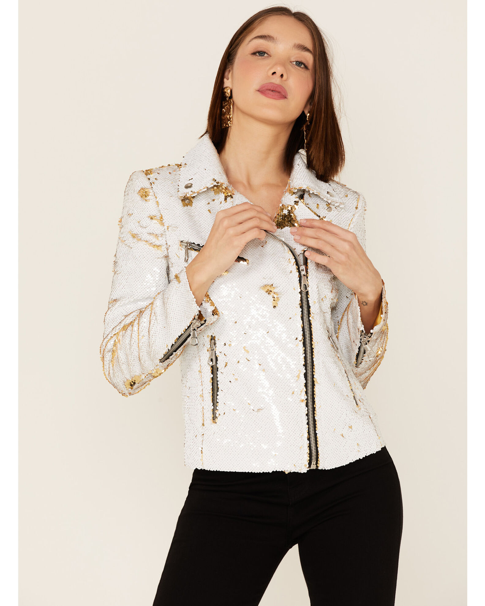 Sequin moto jacket deals