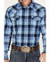 Image #2 - Cody James Men's Snake River Check Plaid Print Pearl Snap Western Flannel Shirt , Navy, hi-res