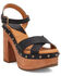 Image #1 - Dingo Women's Lotus Wooden Sandals, Black, hi-res