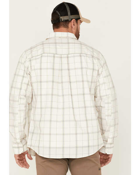 Image #4 - Brothers and Sons Men's Large Plaid Print Performance Long Sleeve Button Down Western Shirt , White, hi-res