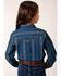 Image #2 - Roper Girls' Floral Print Long Sleeve Snap Western Shirt , Blue, hi-res