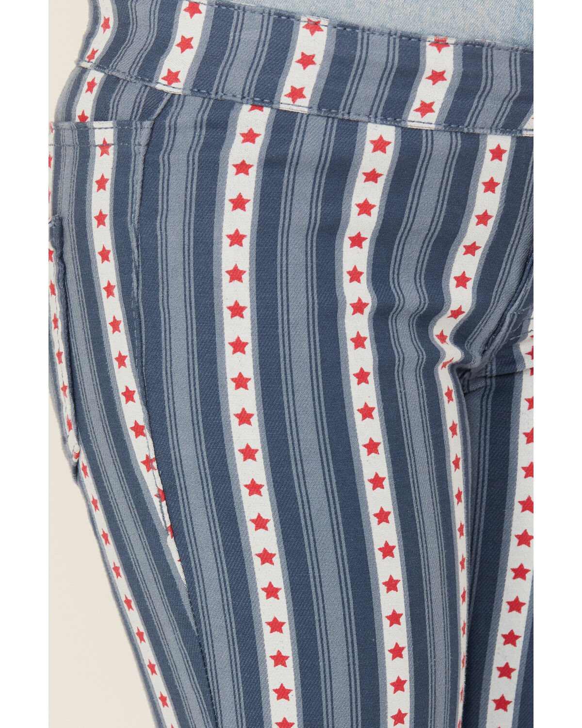 Image #2 - Rock & Roll Denim Americana Striped Flare Jeans, Navy, hi-res