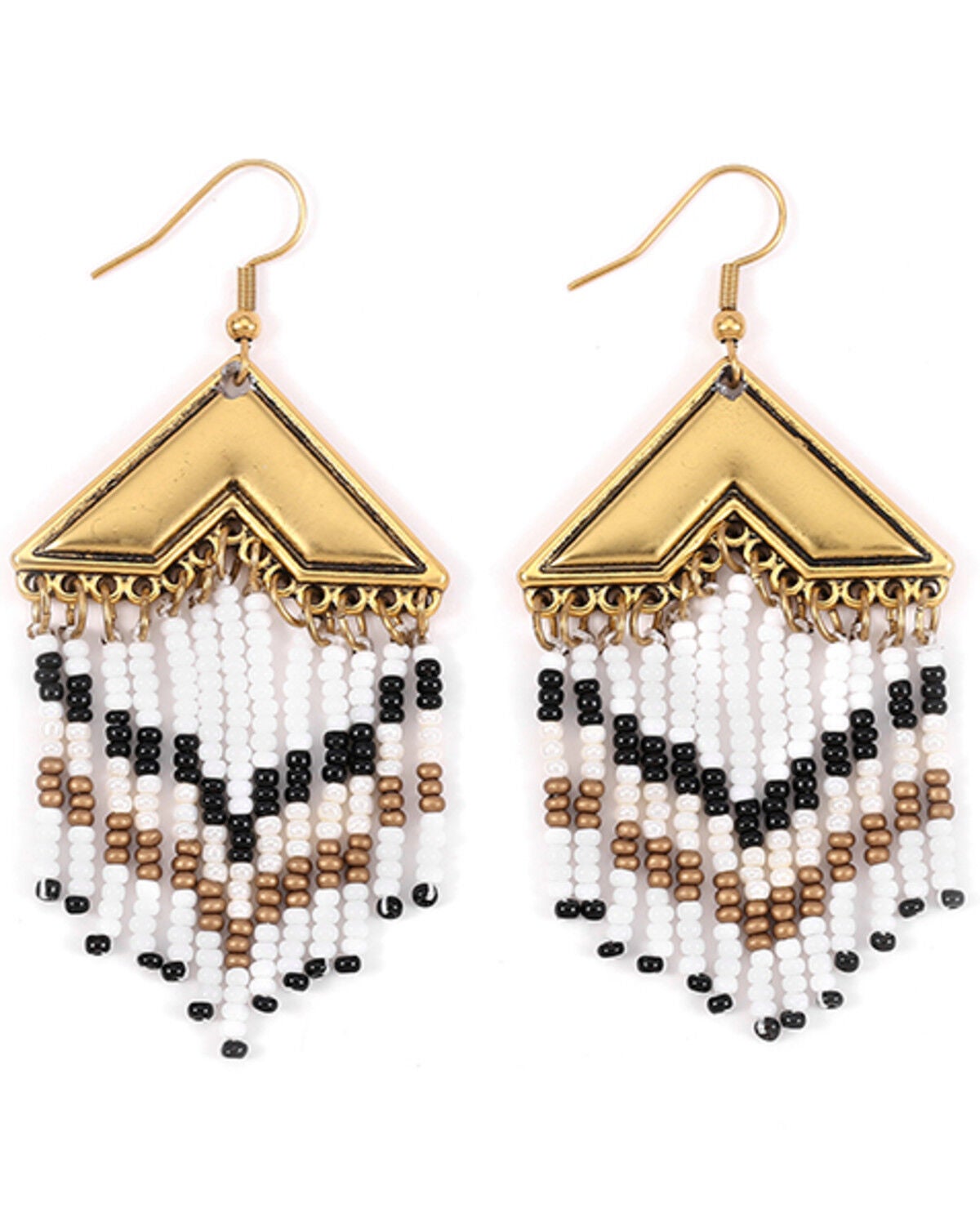 Cowgirl Confetti Women's Carrying The Stars Beaded Fringe Earrings, Silver, hi-res