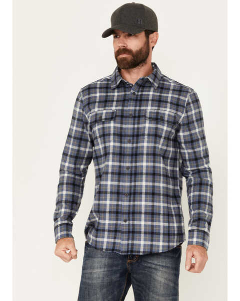 Brothers & Sons Men's Bosque Everyday Plaid Print Long Sleeve Button-Down Flannel Shirt , Indigo, hi-res