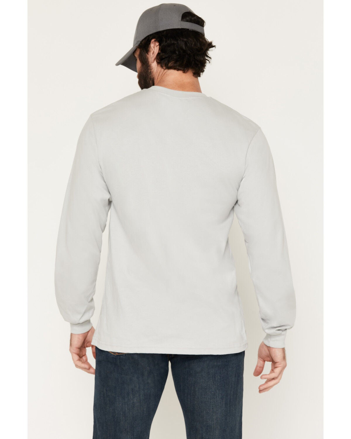 Image #4 - Lapco Men's FR Long Sleeve Henley T-Shirt, Grey, hi-res