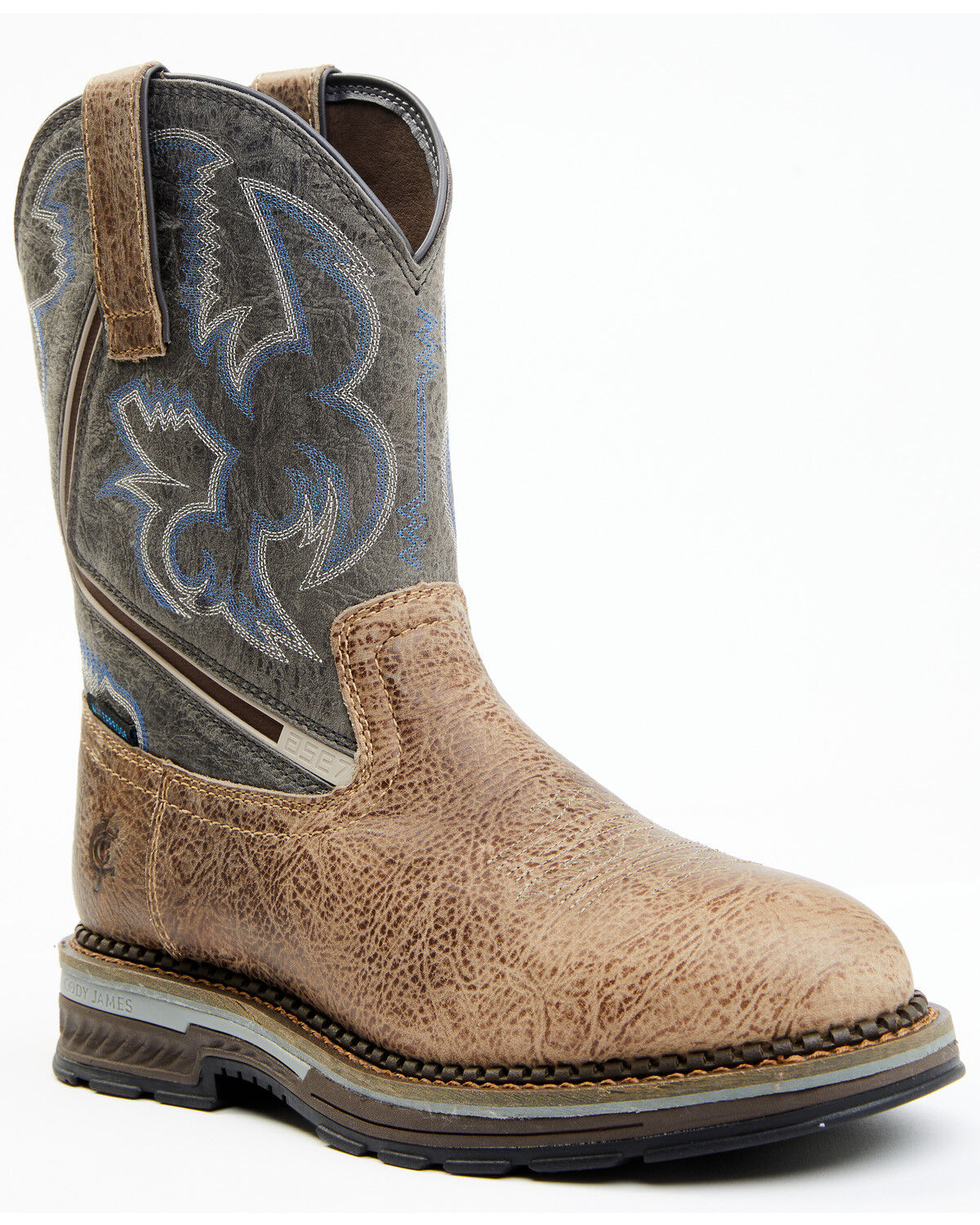 Image #1 - Cody James Men's Disruptor Tyche Eccentric Soft Pull On Work Boots - Soft Toe, Grey, hi-res