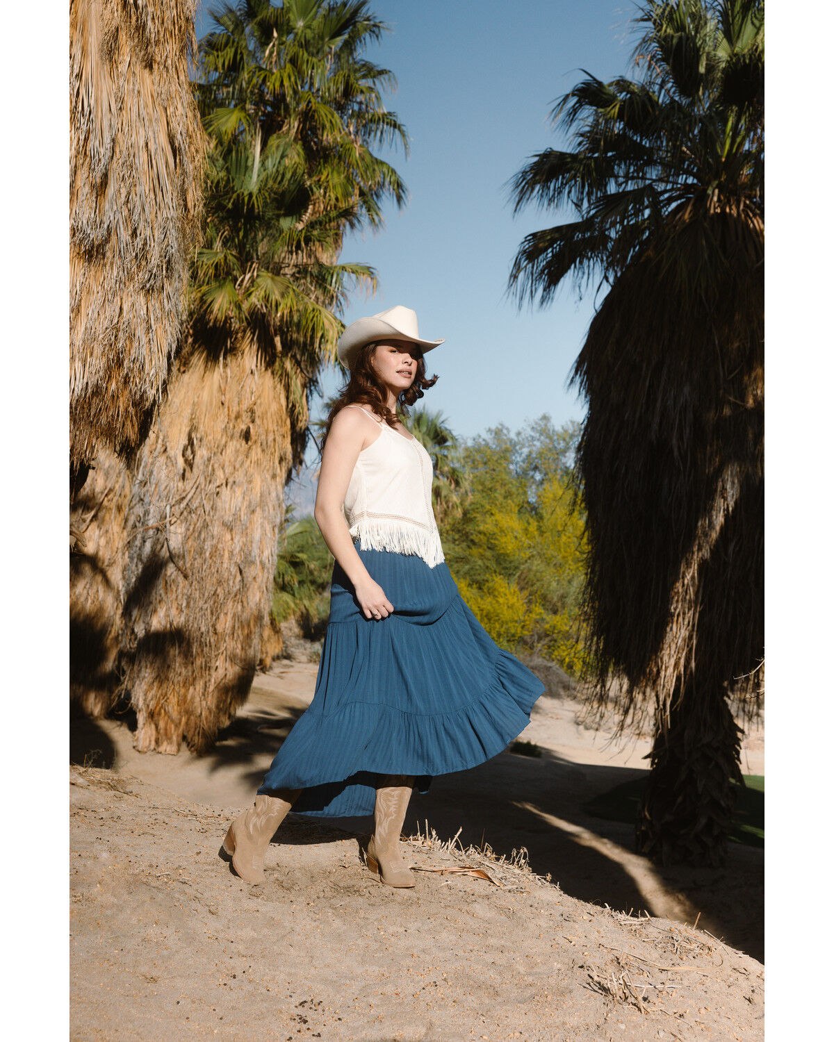 Image #1 - Idyllwind Women's Preston High-Low Midi Skirt, Blue, hi-res