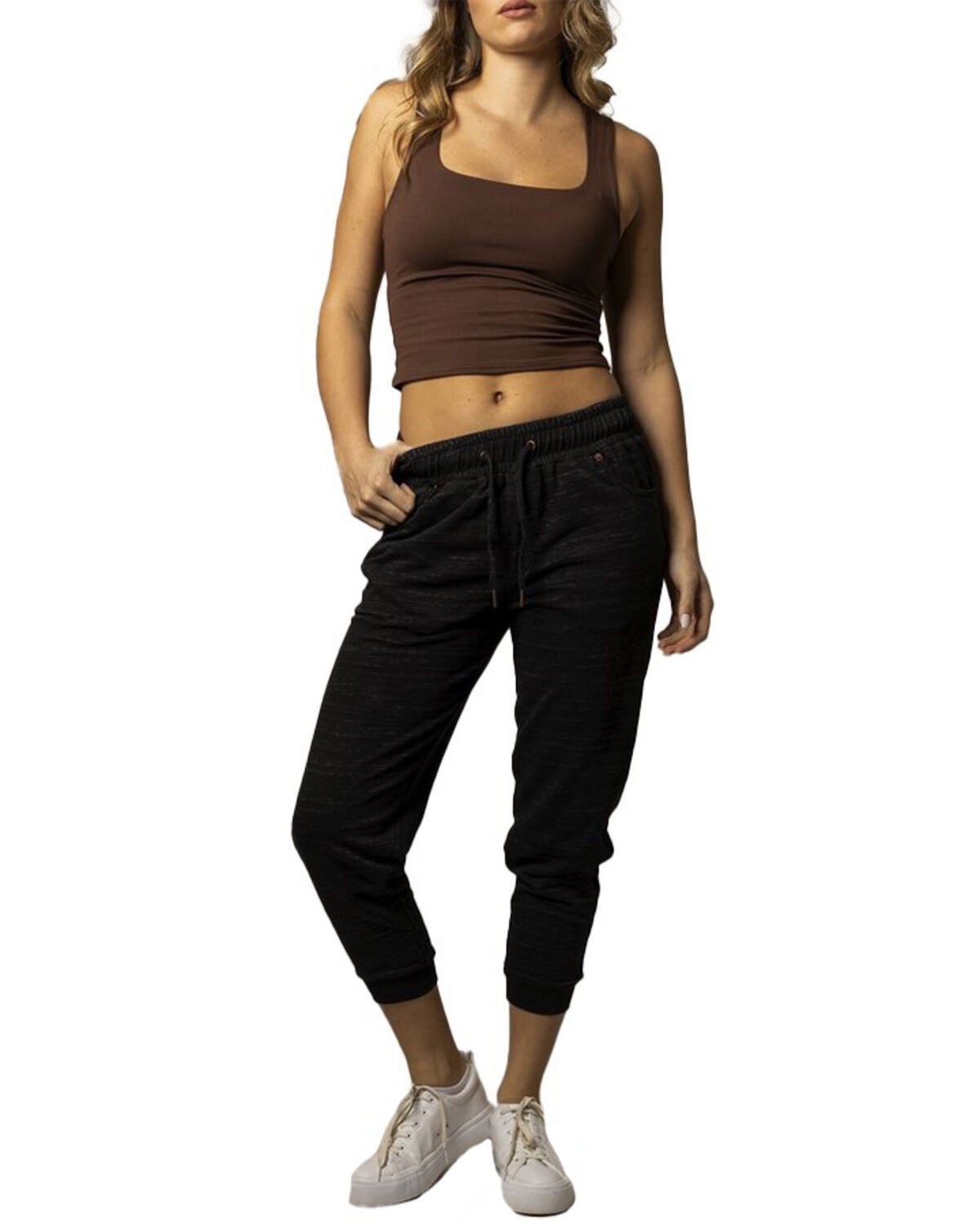 Image #1 - Kimes Ranch Women's Joanie Mid Rise Jogger Sweatpants, Black, hi-res