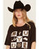Image #2 - Ariat Women's Checkered Boyfriend Fit Short Sleeve Graphic Tee, Brown, hi-res