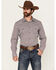 Image #1 - Gibson Trading Co Men's Star Struck Geo Print Long Sleeve Snap Western Shirt, Burgundy, hi-res