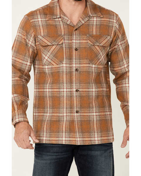 Image #3 - Pendleton Men's Board Ombre Plaid Long Sleeve Button Down Western Shirt , Orange, hi-res