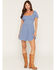 Image #1 - Originality Women's Boot Barn Exclusive Polka Dot Tie Back Mini Dress, Blue, hi-res