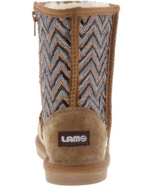Lamo Footwear Girls' Brown Metallic Sequin Boots , Chestnut, hi-res