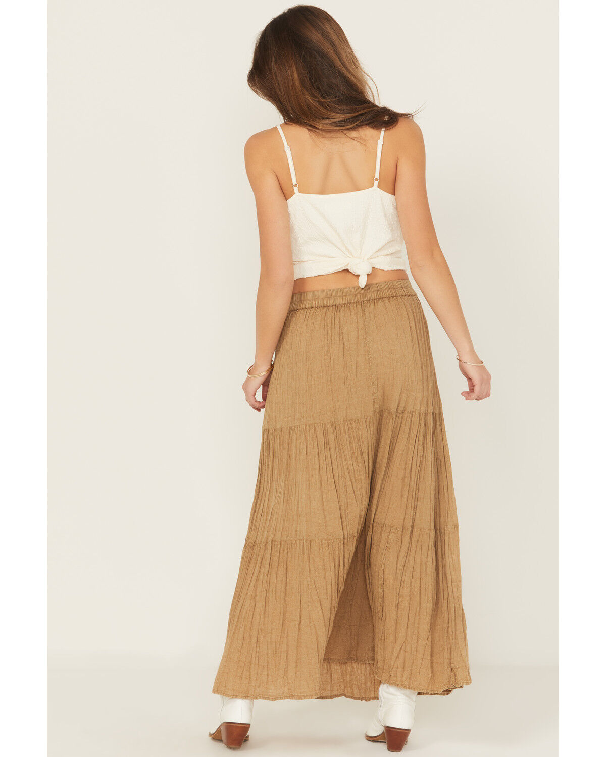 Image #3 - Scully Women's Broomstick Maxi Skirt, Khaki, hi-res