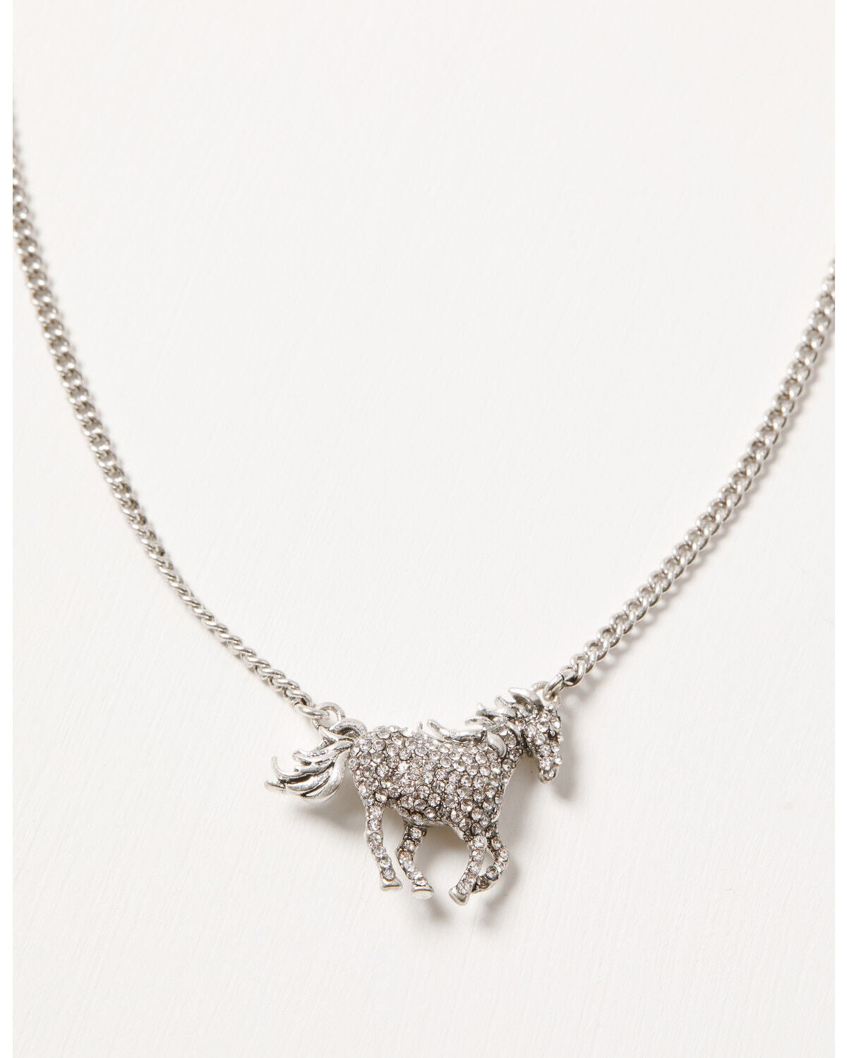 Lainey Wilson Women's Pav&eacute; Horse Necklace, Silver, hi-res