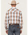 Image #4 - Roper Men's Setting Sun Large Ombre Plaid Long Sleeve Pearl Snap Western Shirt, Grey, hi-res