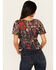 Image #4 - Idyllwind Women's Stirrup Print Short Sleeve Cropped Shirt , Black, hi-res