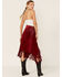 Scully Women's Suede Leather Fringe Skirt, Red, hi-res