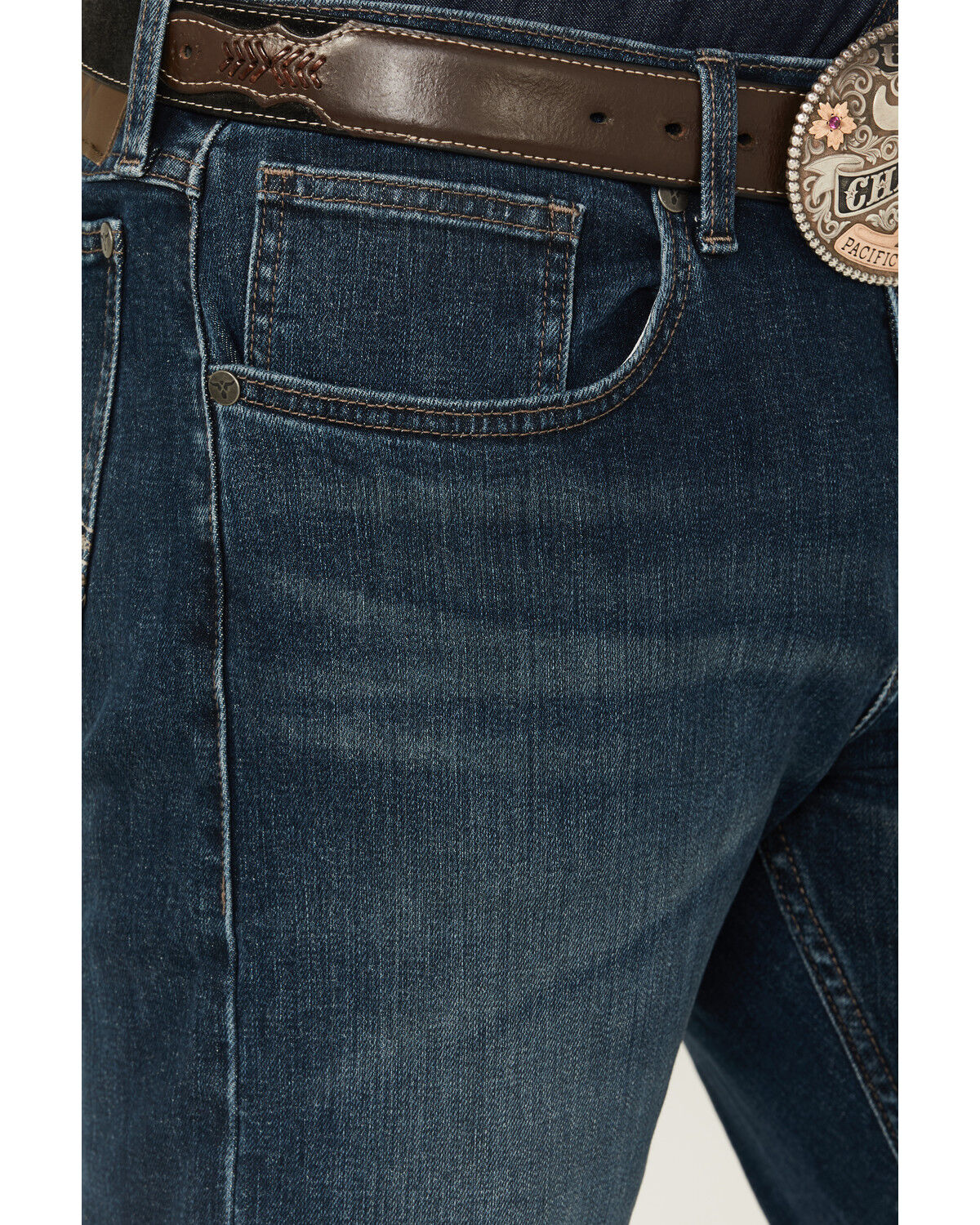 Image #2 - Wrangler 20X Men's Macon Medium Wash Slim Straight Stretch Denim Jeans - Tall, Medium Wash, hi-res